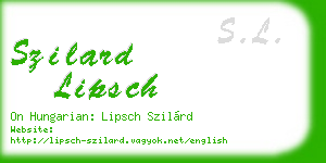 szilard lipsch business card